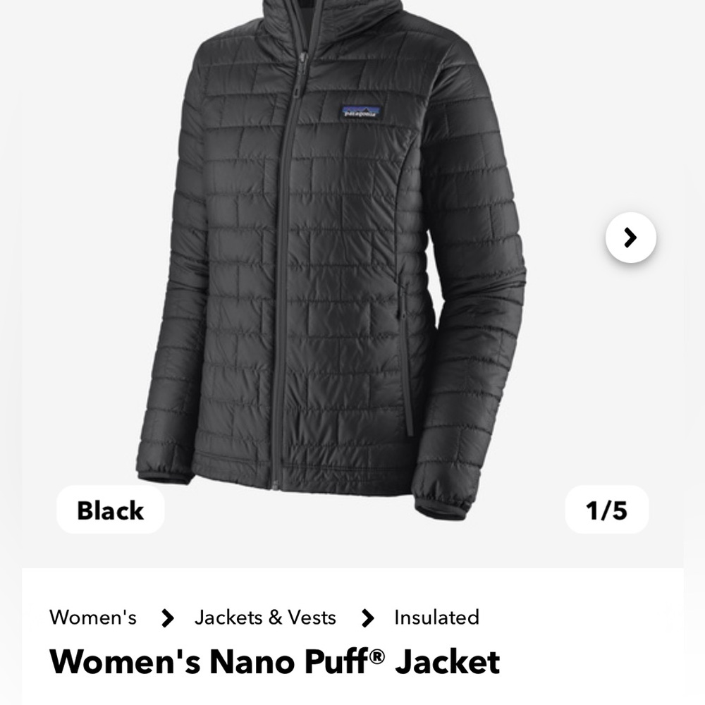 Womens Patagonia Nano puff jacket